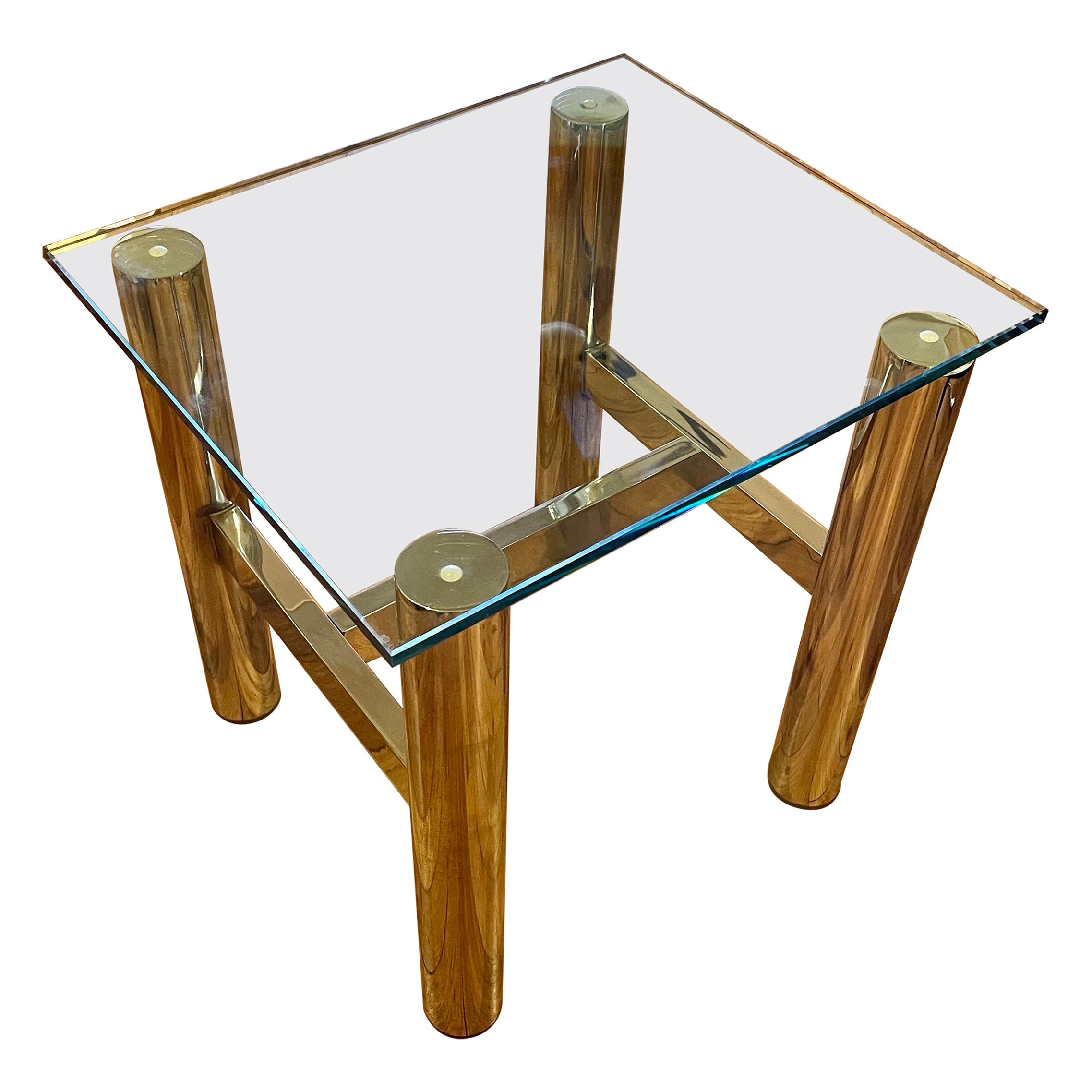Postmodern Polished Chrome Petite Cocktail End Table Base by Renato Zevi For Sale