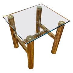 Petite base de table d'appoint de cocktail postmoderne en chrome poli de Renato Zevi