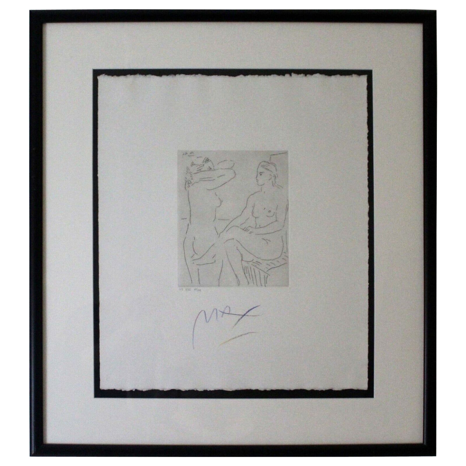 Peter Max Homage to Picasso Volume 5 Etching XVII 1993 Signed 68/99 Framed For Sale