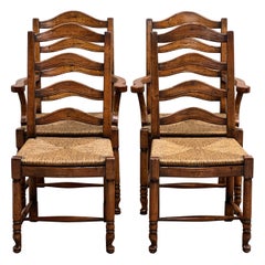Set of French Provincial Style Ladder Back Chairs