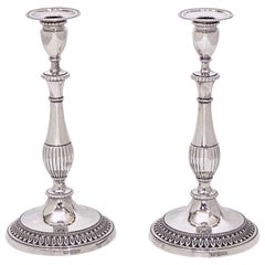 Pair of English Silver Candle Holders or Candlesticks
