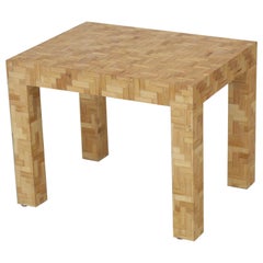 Parsons Bamboo Parquet Table, 1970s