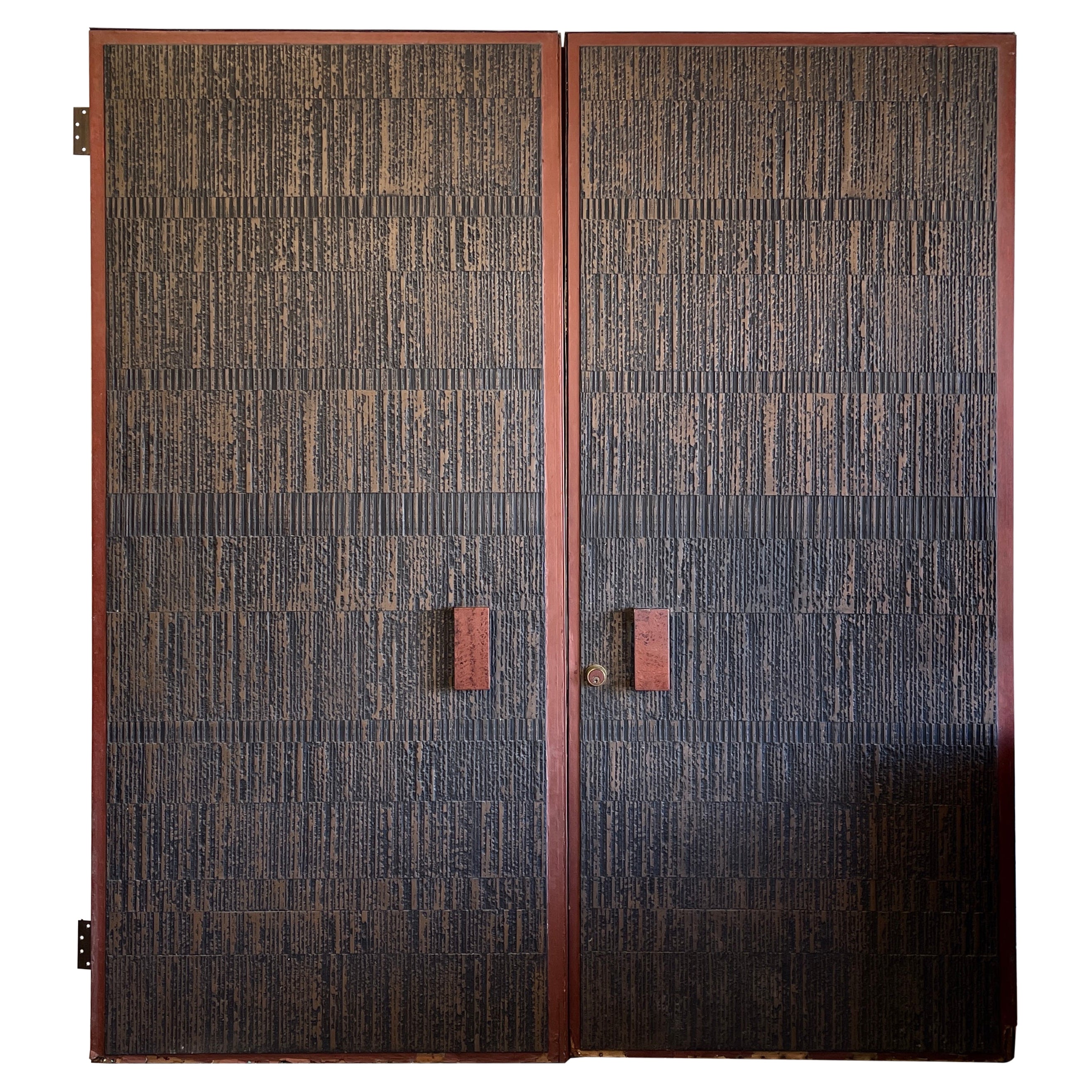 Forms and Surfaces Brutalist Bronze Doors For Sale