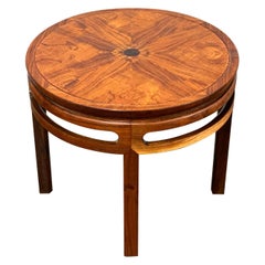 Vintage Baker Furniture Round Walnut Side Table, Michael Taylor Far East Collection