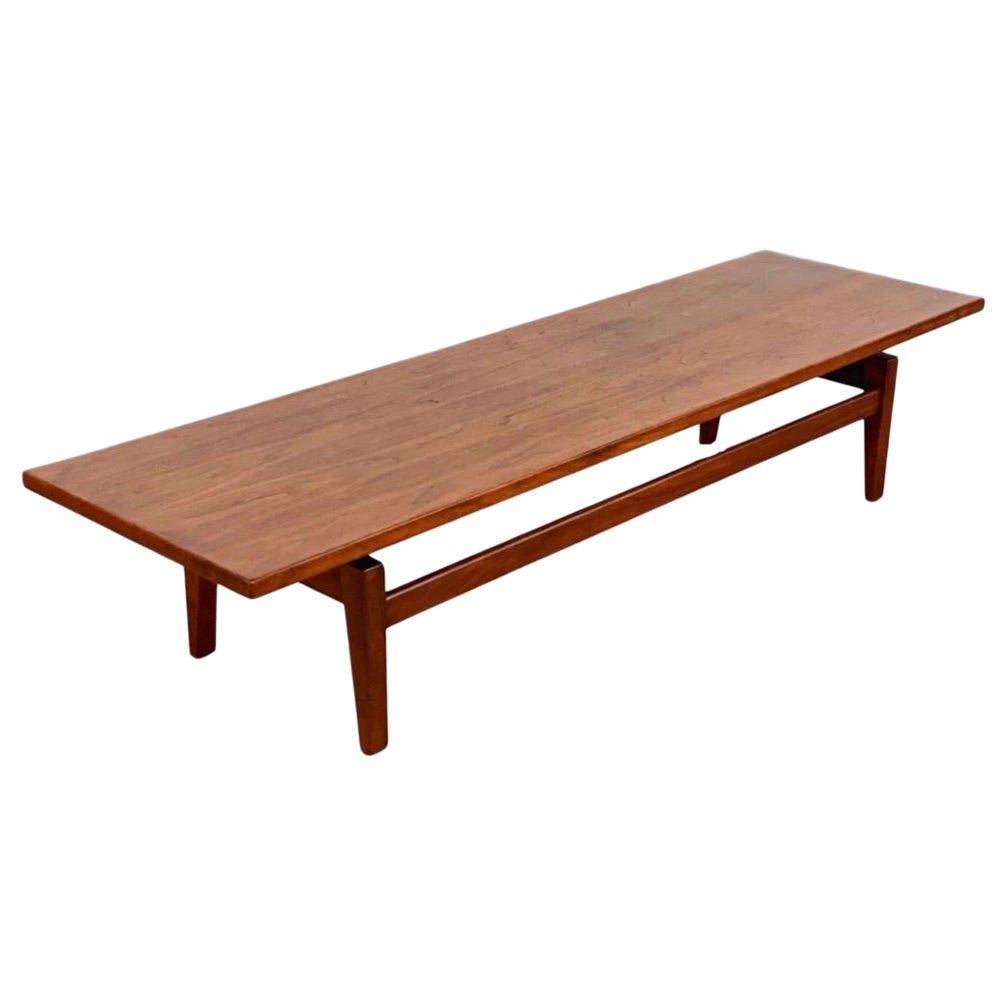 Jens Risom Floating Walnut Coffee Table, Model T621, Cocktail Table or Bench
