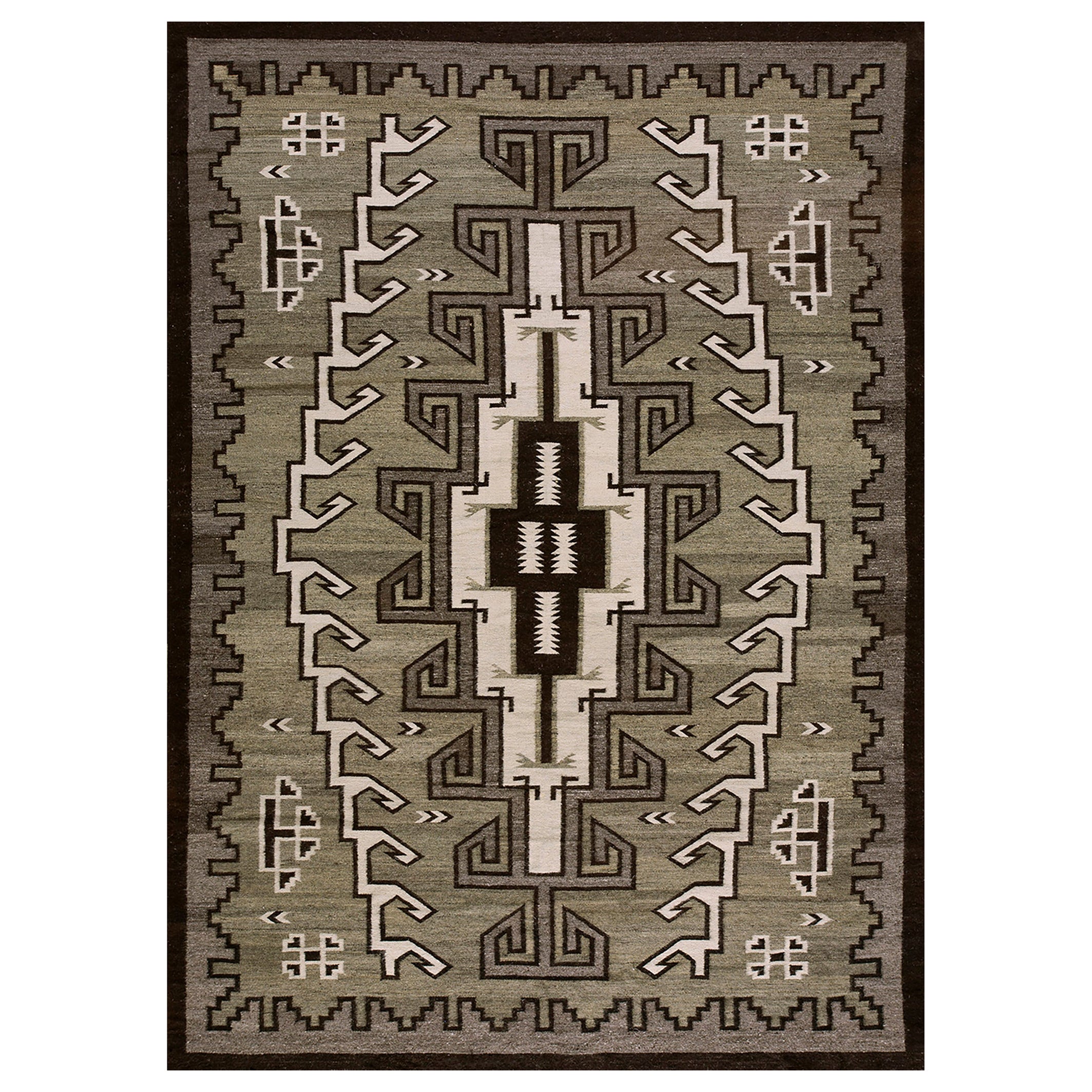 1940s American Navajo Carpet ( 6' 10" x 9' 6" - 210 x 290 cm ) For Sale