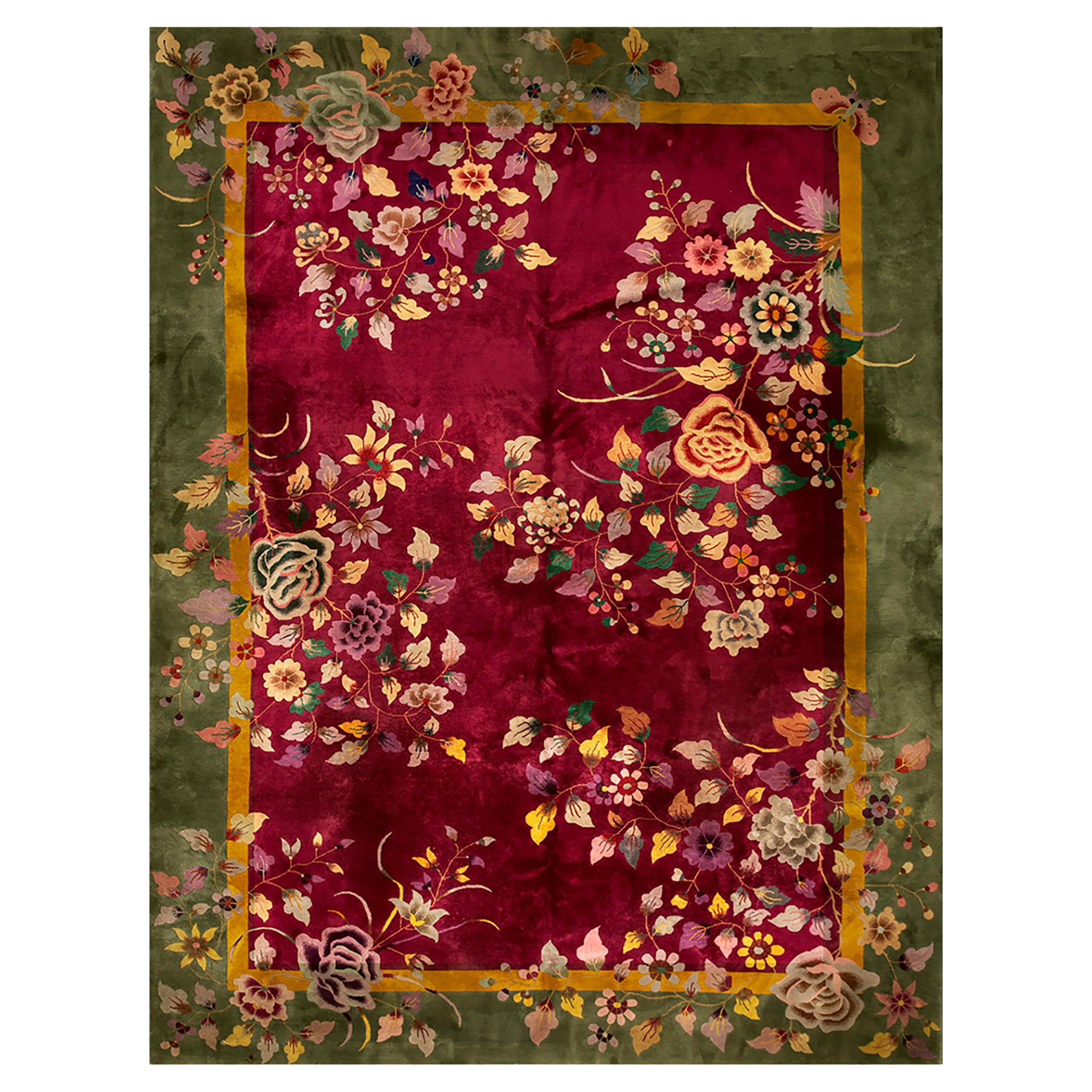 Tapis Art Déco chinois des années 1920 ( 237 x 287 cm)