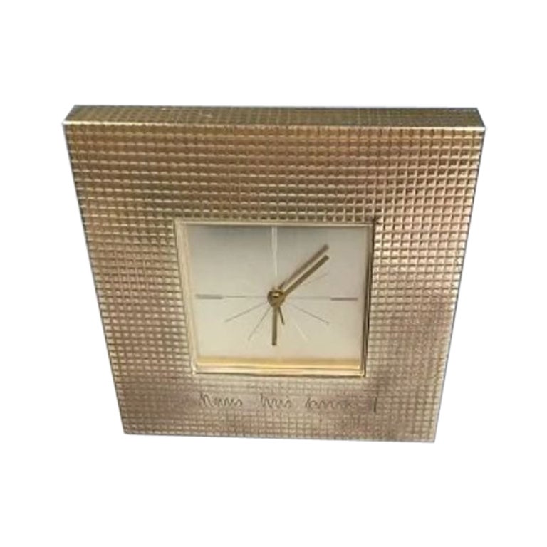 Mantelpiece Clock/ Travel Clock in Sterling Silver For Sale