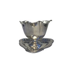 Antique Danish Silver Triangular Footed Gravy Bowl