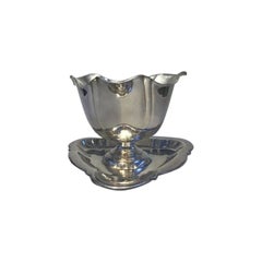 Danish Silver Triangular Footed Gravy Bowl