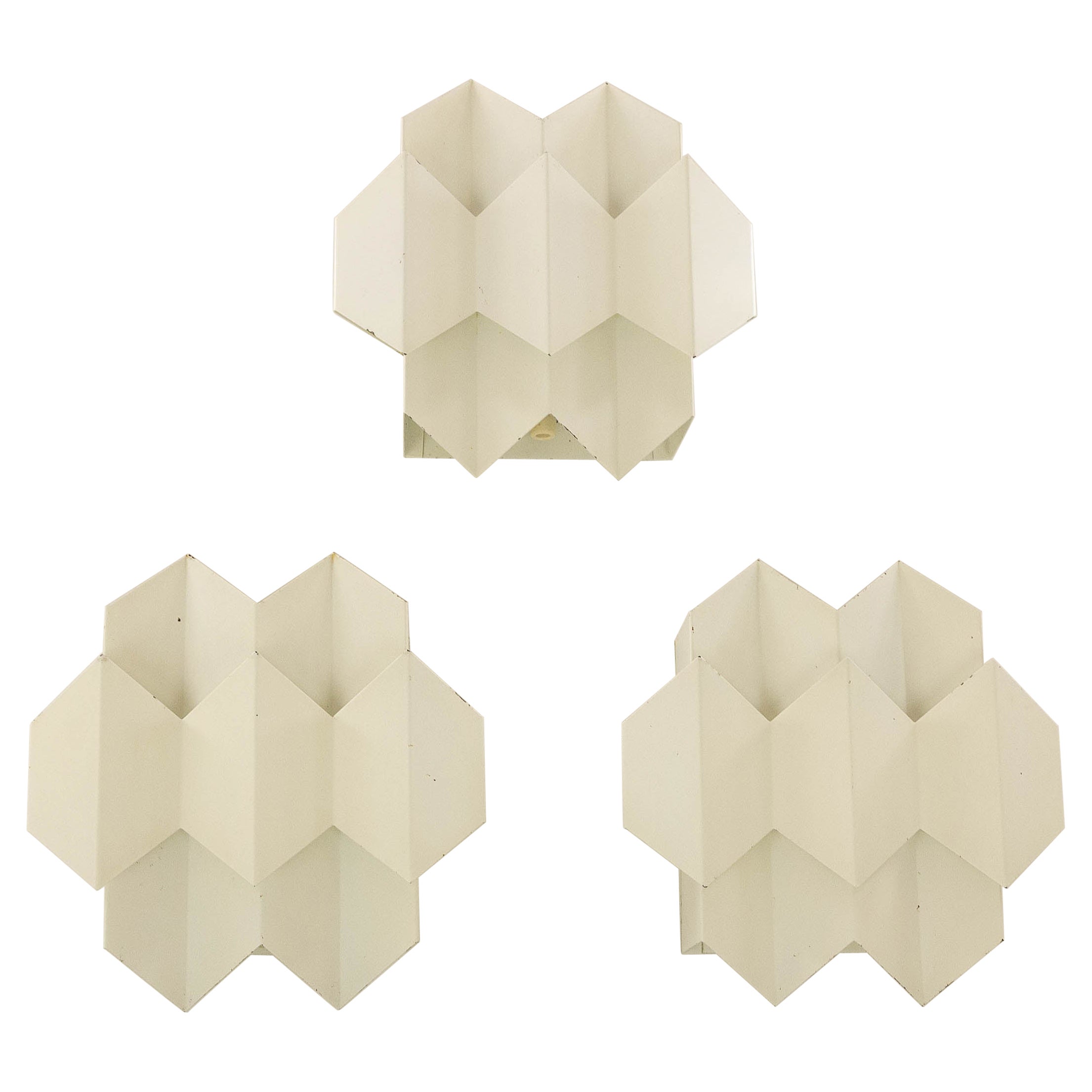 Set of Three Septet Wall Lamps by Bent Karlby for Lyfa, 1960s For Sale