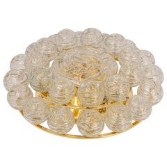 Spectacular Sputnik Flush Mount Glass Snow Balls by Doria, Germany, 1970s