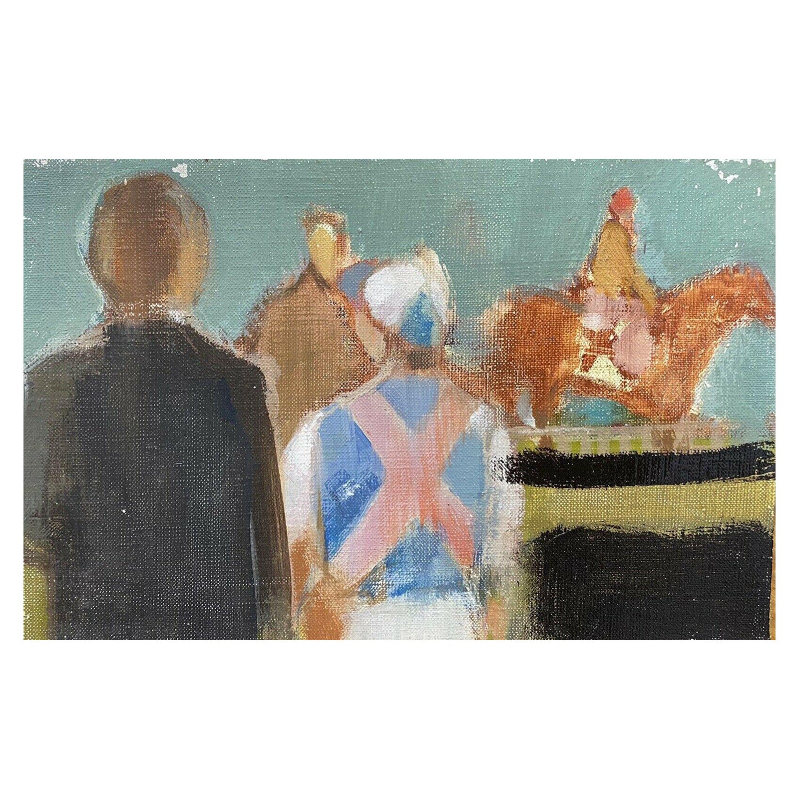 Leroy, French Contemporary Modernist Oil, Jockeys & Horse Racing Scene