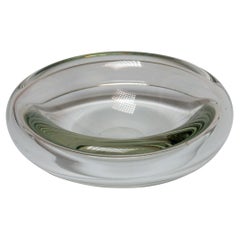 Vintage Italian Valet Tray in Clear "Cristallo" Murano Glass, Made in the 1980s