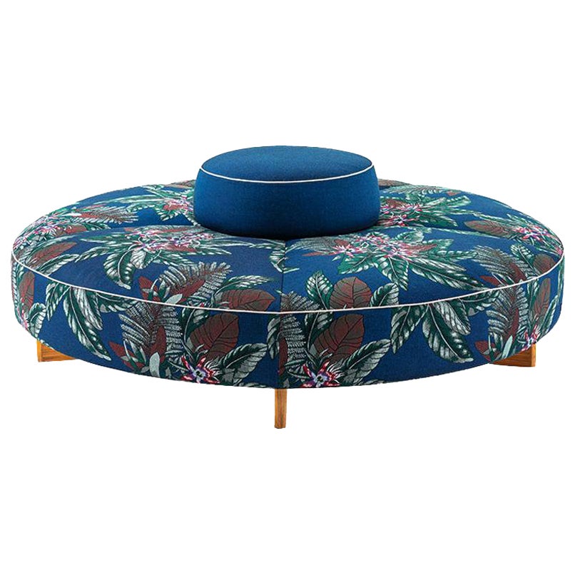 Rodolfo Dordoni ''Sail Out' Outside Ottoman, Teak and Fabric by Cassina For Sale