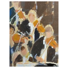 Rene Leroy, French Contemporary Modernist Painting, the Orchestra