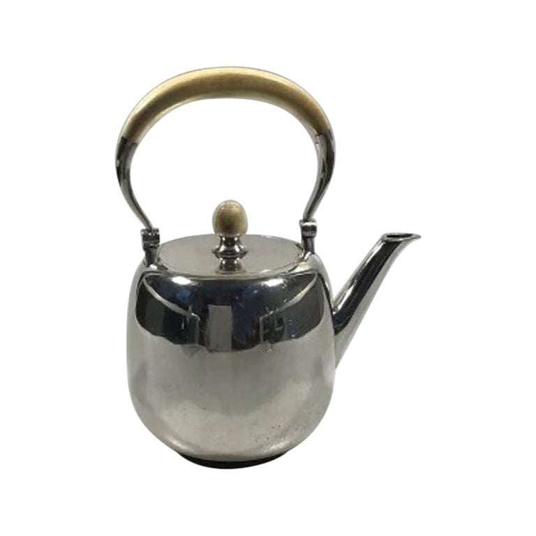 Frantz Hingelberg, Aarhus Sterling Silver Tea Pot No 33003 For Sale