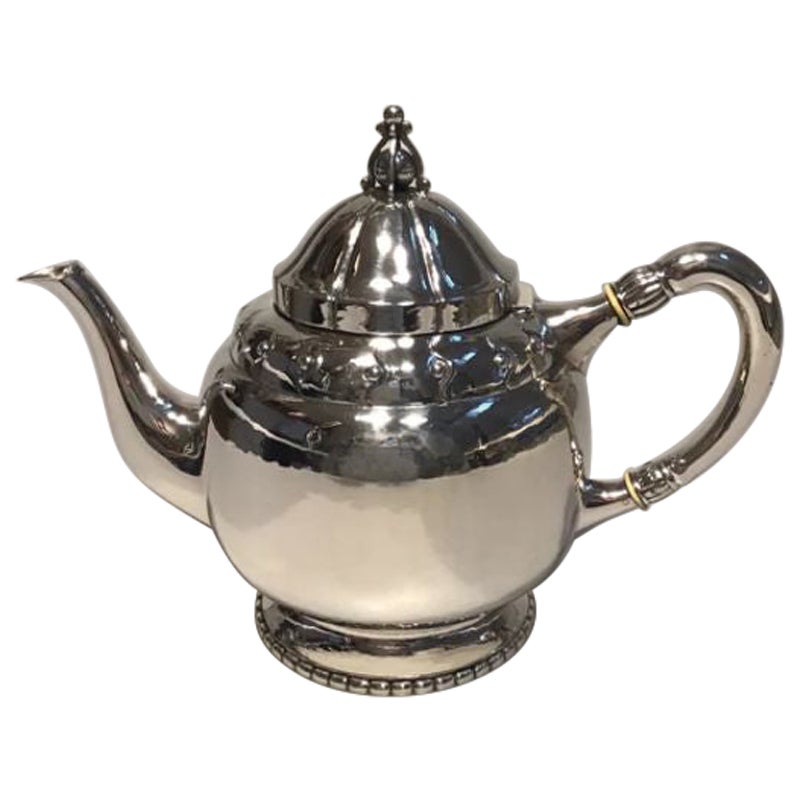 CTC / Danish Work Silver Teapot, 1919 For Sale