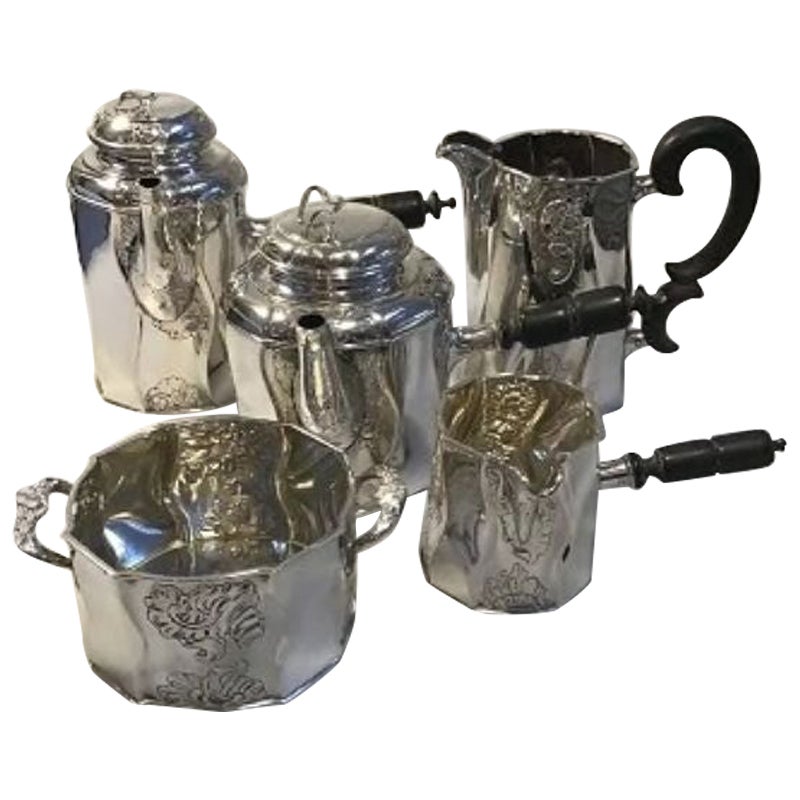 F. Hingelberg, L. Berth & Others Danish Silver Coffee/Tea, Set of 5 For Sale
