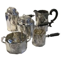 F. Hingelberg, L. Berth & Others Danish Silver Coffee/Tea, Set of 5