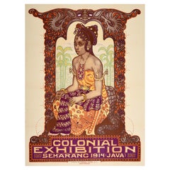 Original Antique Poster Colonial Exhibition Semarang 1914 Java Indonesia Artwork