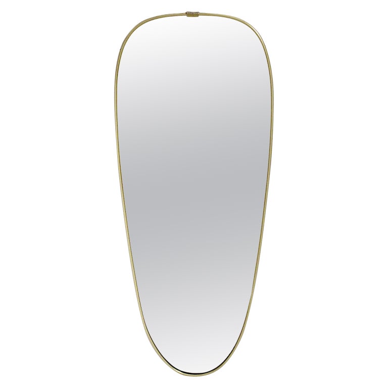 Mid Century Modern Vintage Full Length Brass Mirror Wall Mirror 1950s