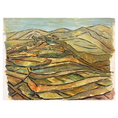 1950's Modernist Painting, French Landscape