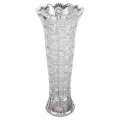 Vintage Hand-Cut Bohemian Crystal Vase