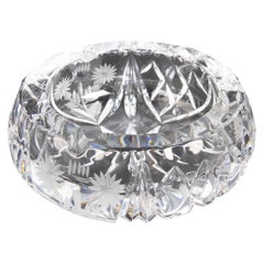 Vintage Solid Ashtray Made of Hand-Carved Crystal