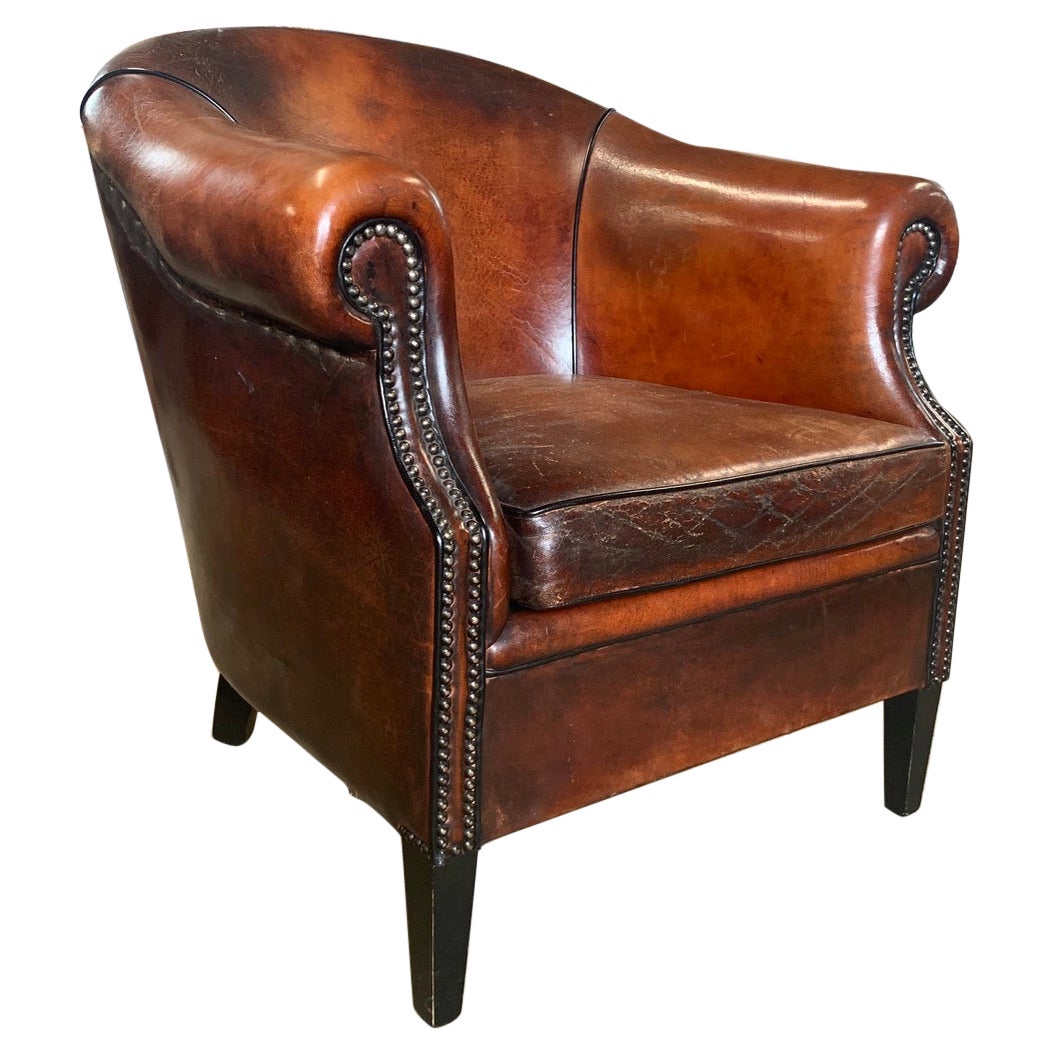 Vintage Dutch Leather Armchair