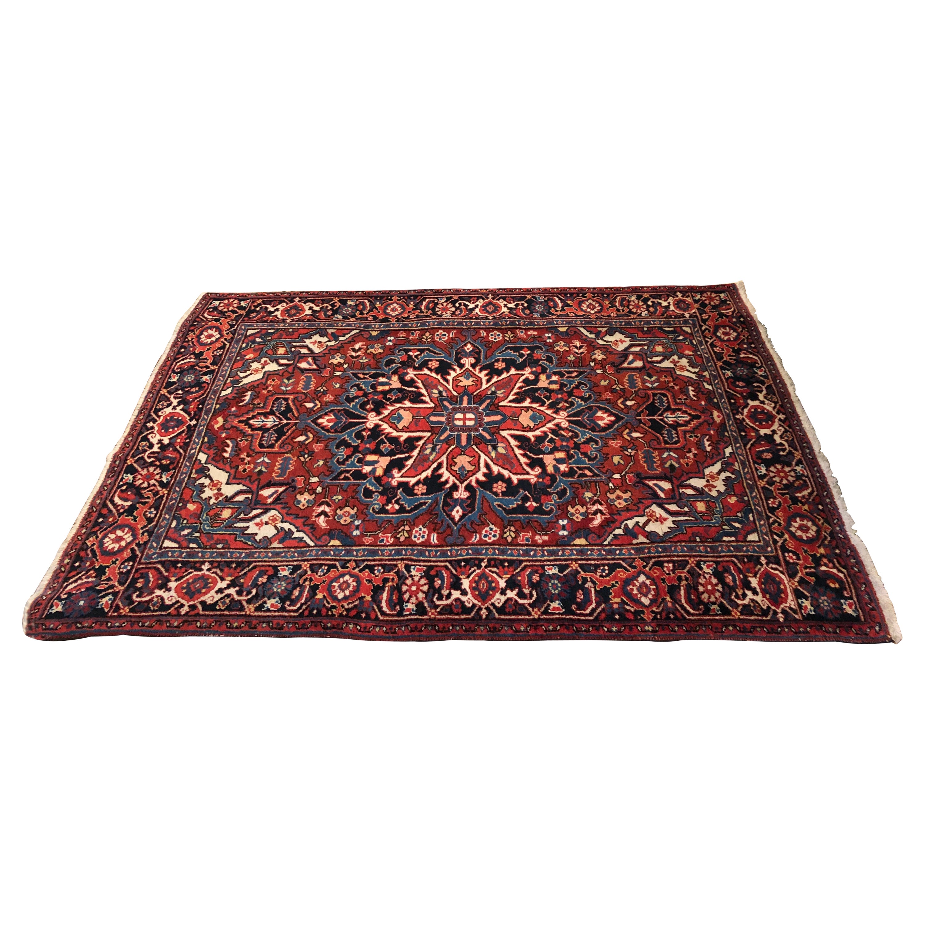 Heriz Area Rug Semi Persian Heriz Area Rug For Sale at 1stDibs
