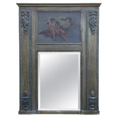 19th Century French Louis XVI Painted Trumeau