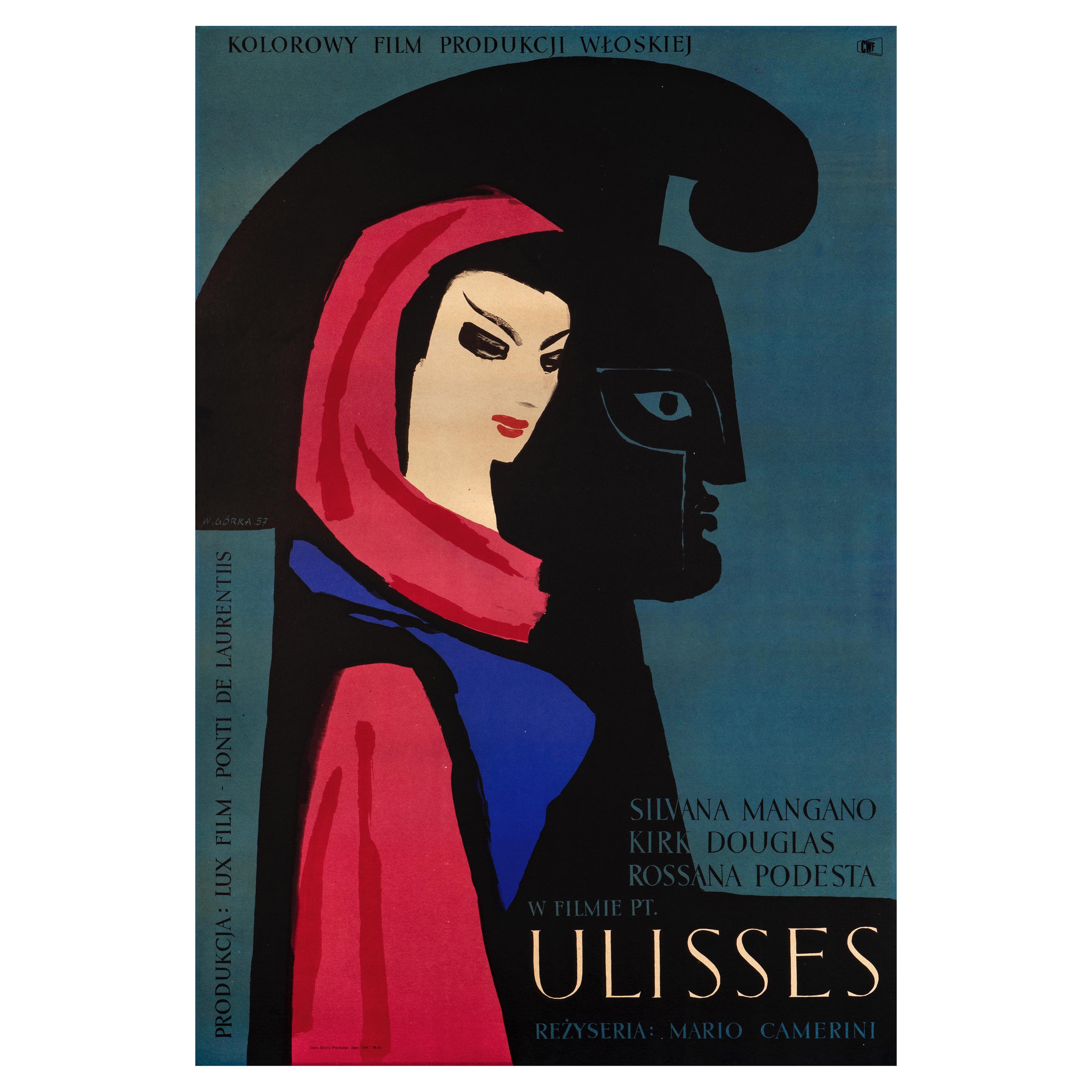 'Ulysses' Original Vintage Movie Poster by Wiktor Gorka, Polish, 1957
