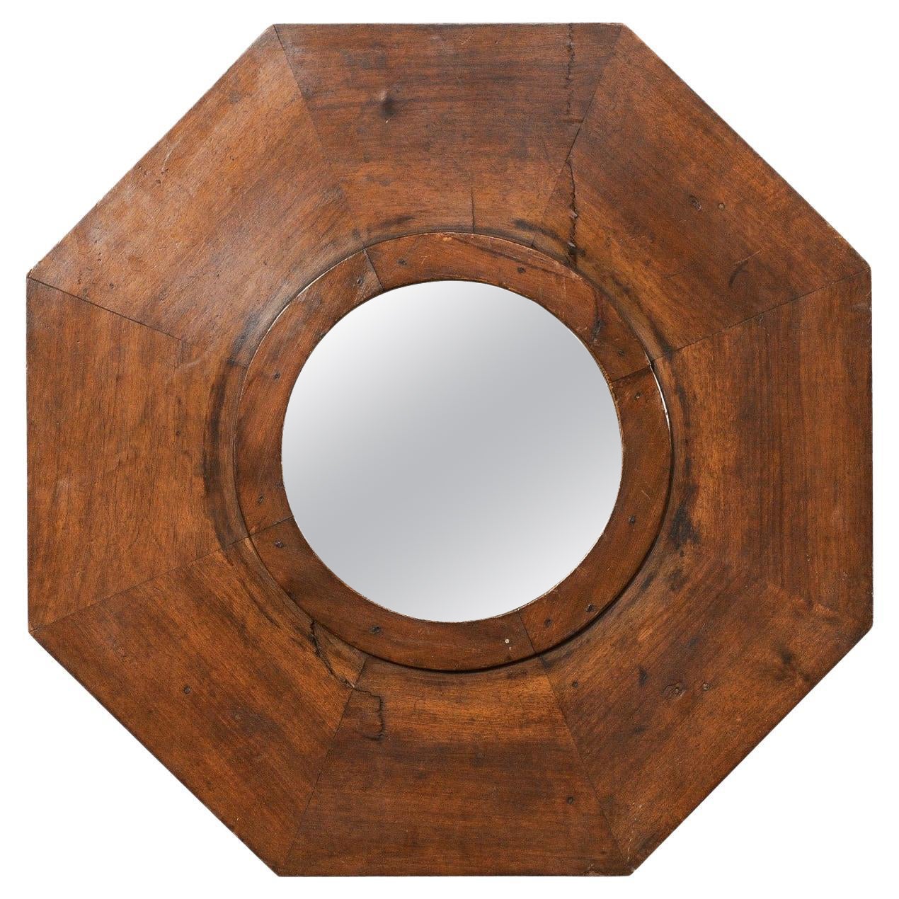 Miroir octogonal avec contour brasero espagnol du début du 20e siècle, design personnalisé