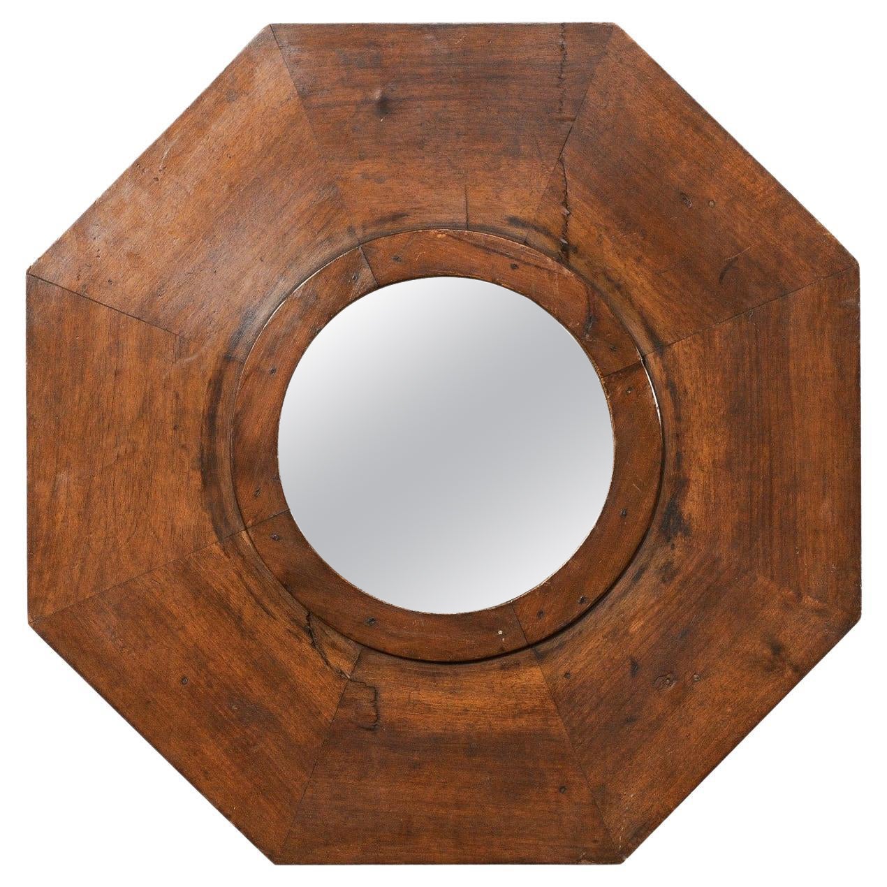 Octagonal Mirror w/Early 20th C. Spanish Brazier Surround, Custom Design