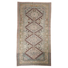 Vintage Distressed Turkish Soumac Design Carpet