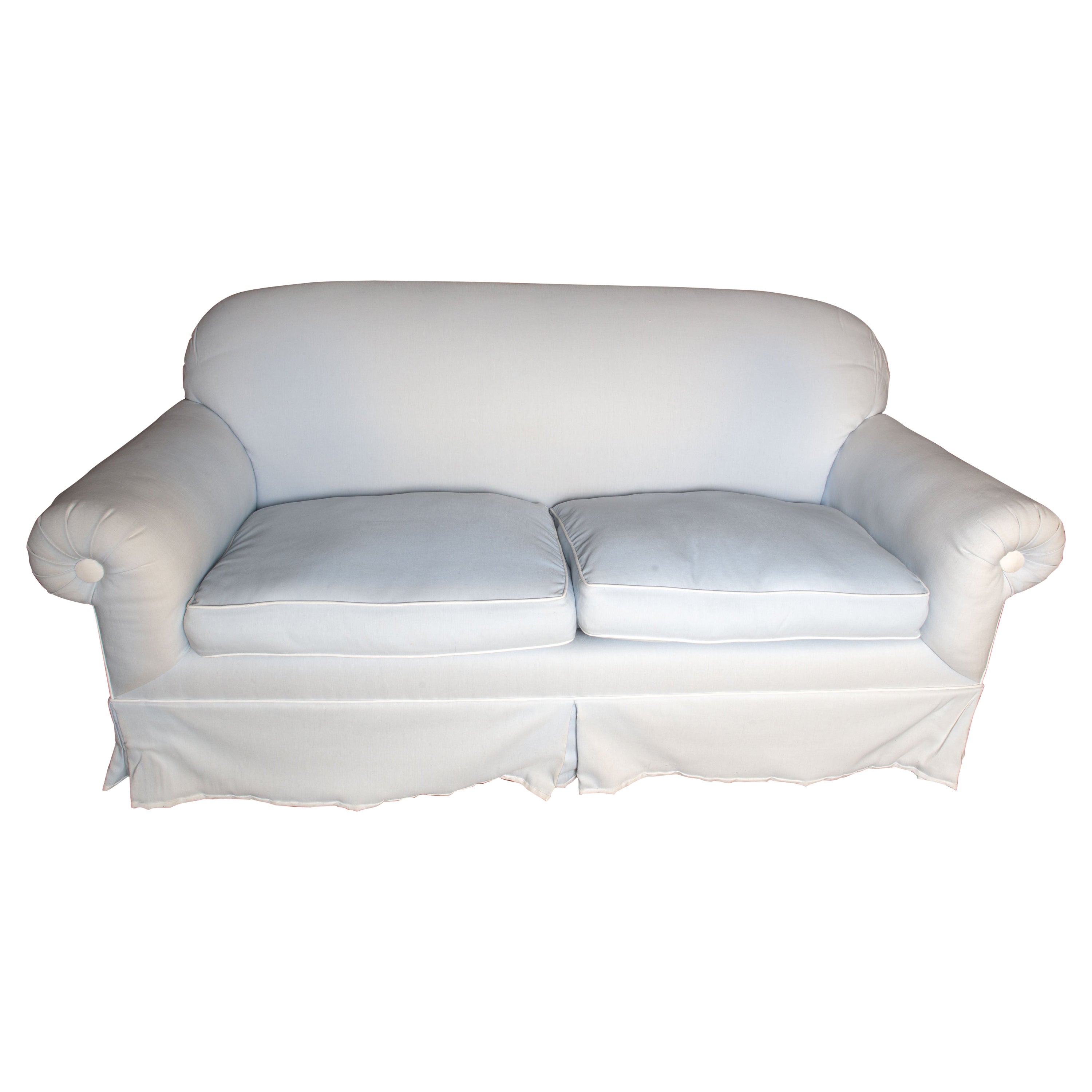 Vintage Sofa in Jim Thompson Pale Blue Cotton