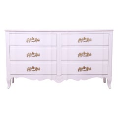 Used John Widdicomb French Provincial Louis XV White Lacquered Dresser, Refinished