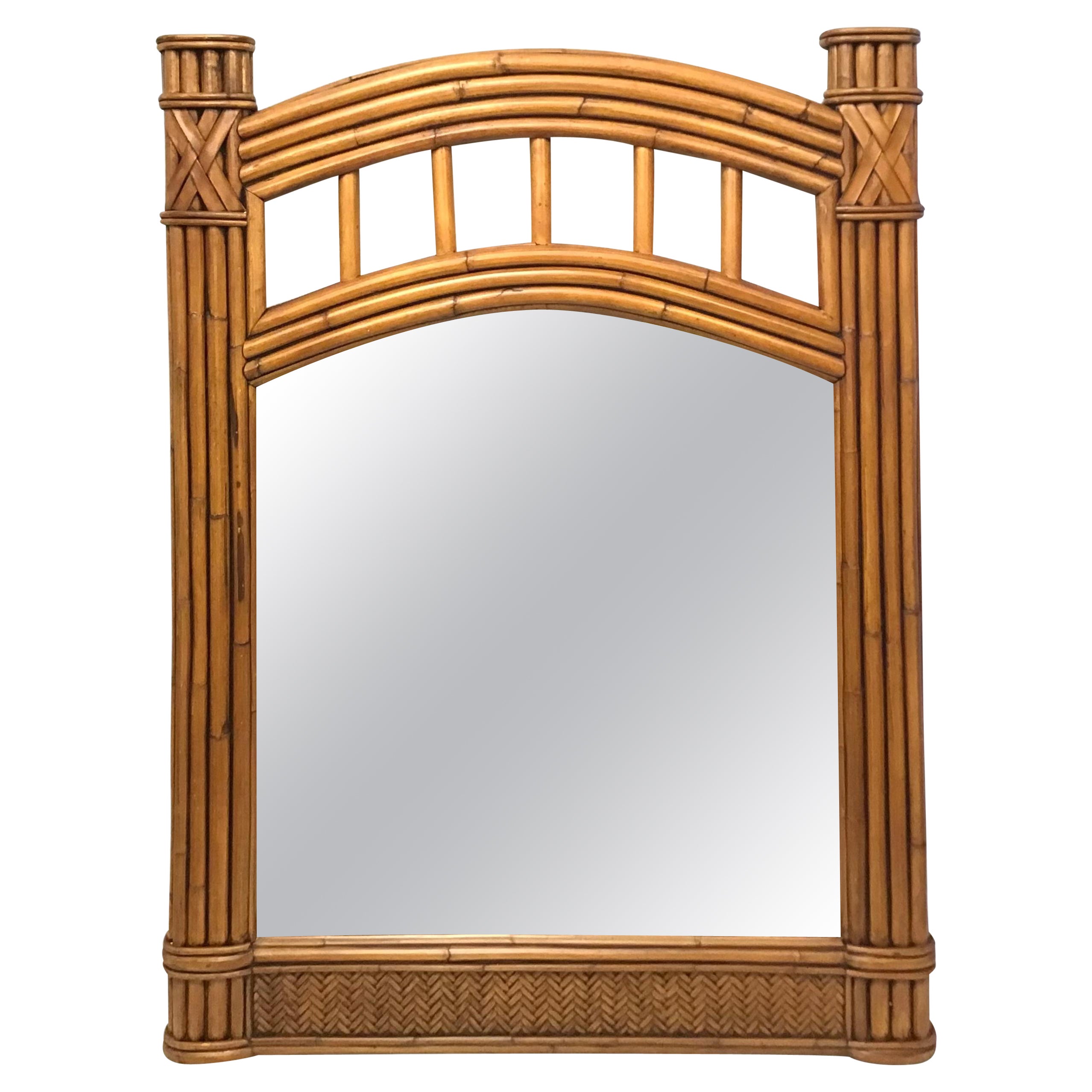 Large Architectural Bamboo Mirror For Sale