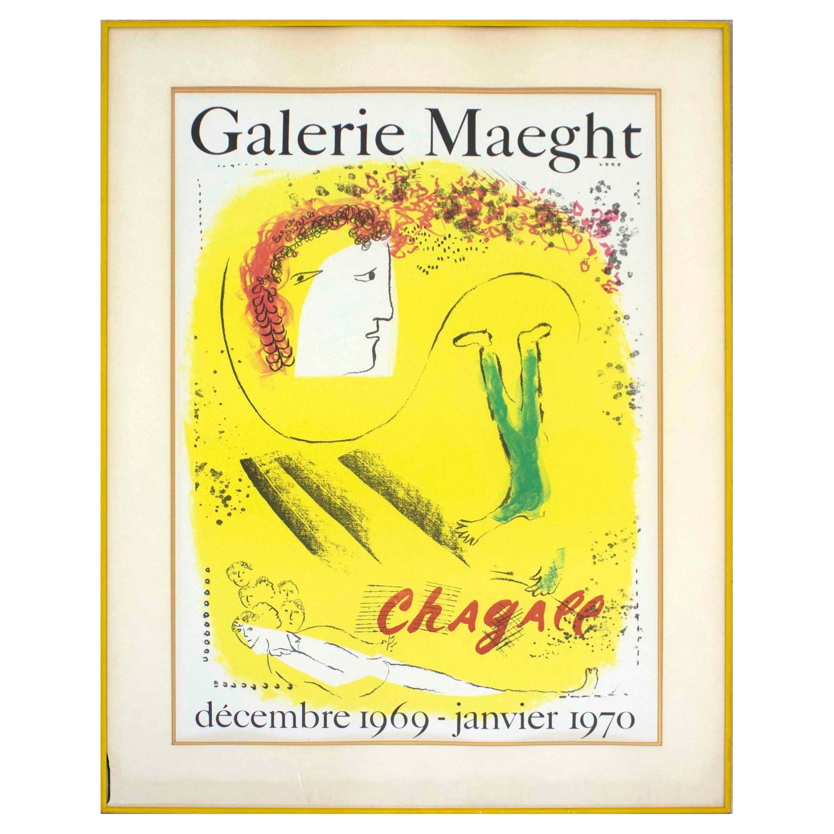 Marc Chagall Le Fond Jaune Galerie Maeght Exhibition Poster, 1969