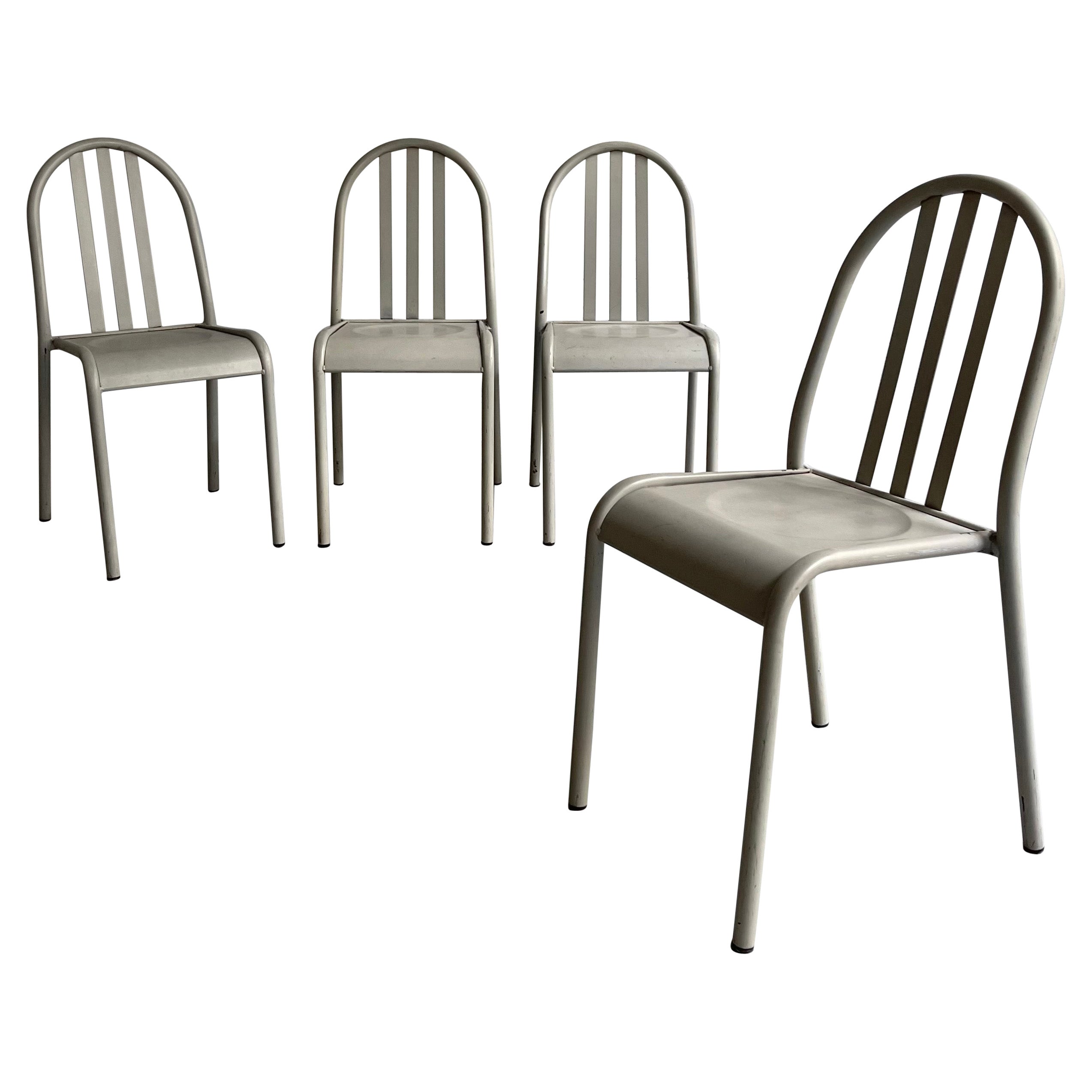 Esszimmerstühle aus Stahl im Stil von Robert Mallet-Stevens im Angebot