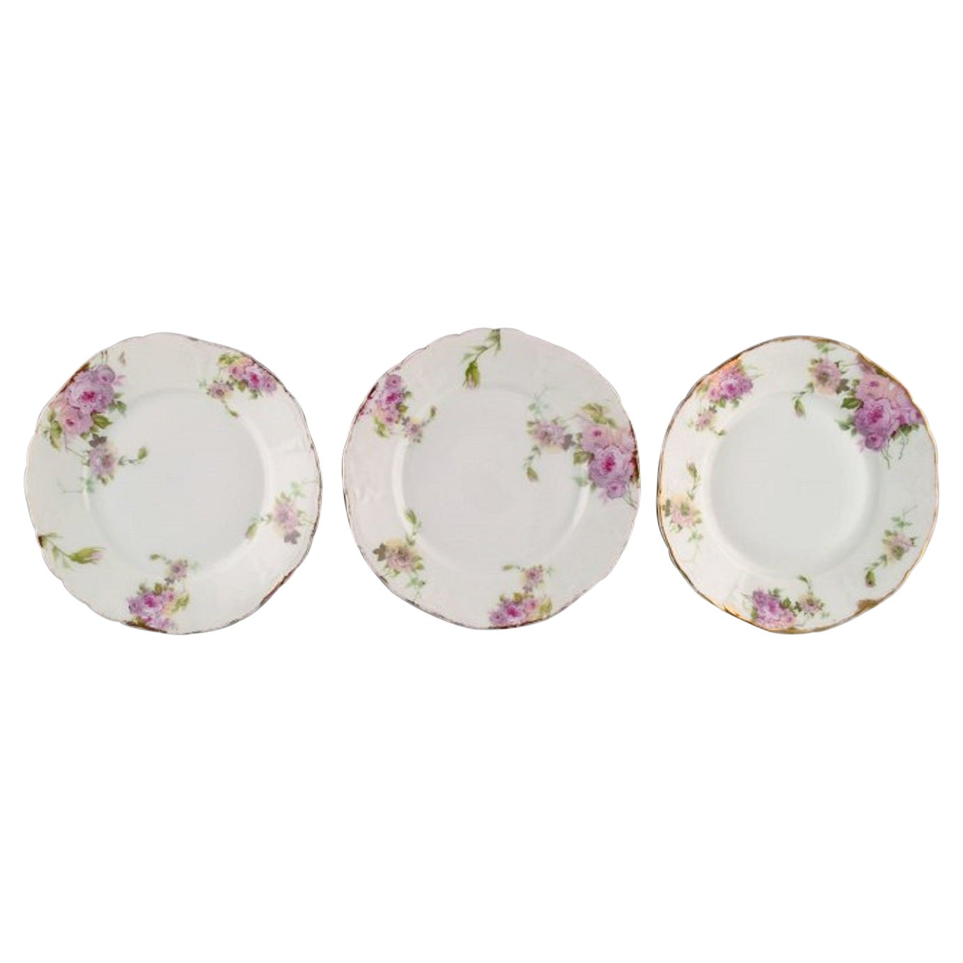 Rosenthal, Germany, Three Iris Plates in Hand-Painted Porcelain with Flowers For Sale