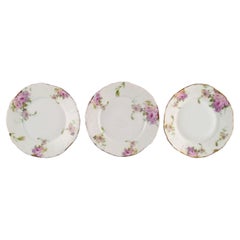 Rosenthal, Allemagne, trois assiettes Iris en porcelaine peinte à la main avec fleurs