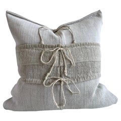 Used European Grain Sack Pillow with Insert