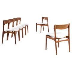 1960s, Danish Modern Teak Dining Chairs, Set of Six