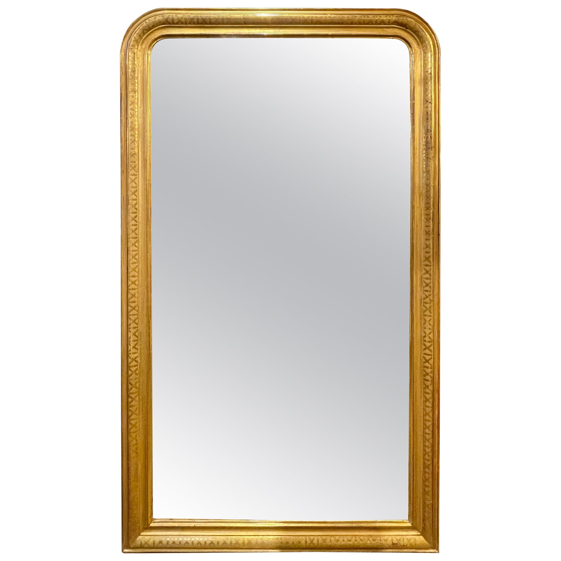 19th Century Louis Philippe Gilt Mirror with Crown For Sale at 1stDibs