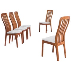 1960s Danish Teak Dining Chairs, Set of Five