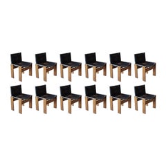 Afra & Tobia Scarpa "Monk" Dining Chairs for Molteni, 1974, Set of 12