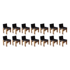 Afra & Tobia Scarpa "Monk" Dining Chairs for Molteni, 1974, Set of 14