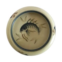 Royal Copenhagen Bowl in Iron Porcelain with Fish Motif